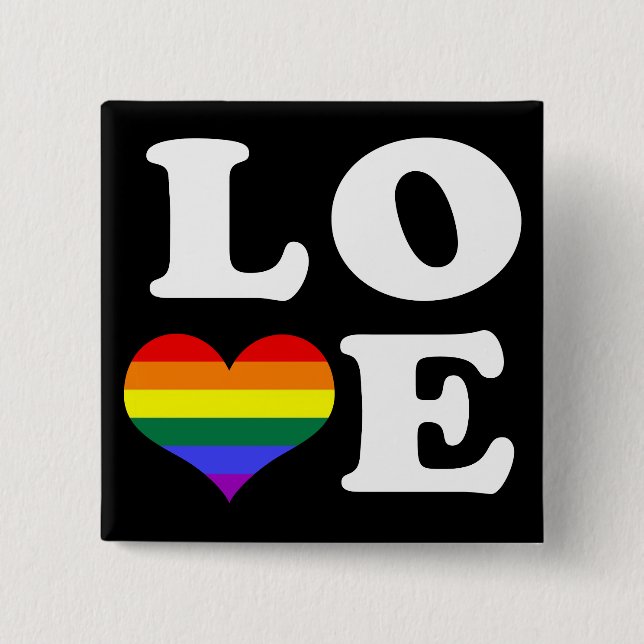 Love Rainbow Pride Button (Front)