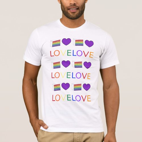 Love Rainbow Wedding Cake Gay Pride Heart Tee