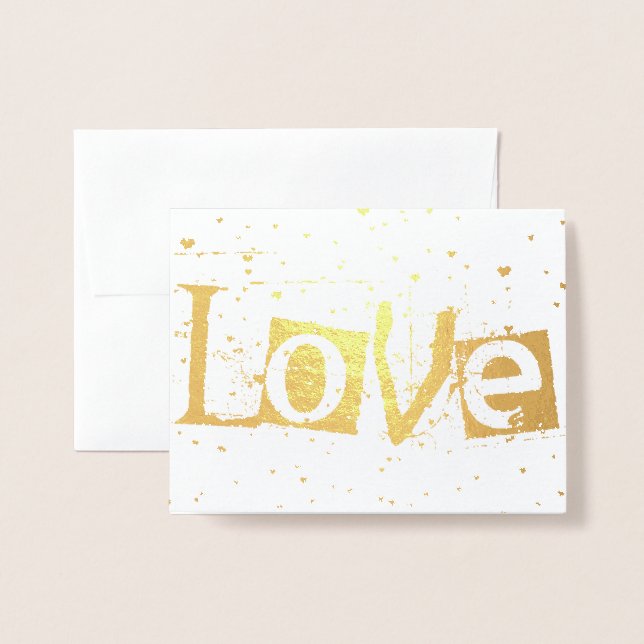 love raining hearts foil card (Front With Envelope)