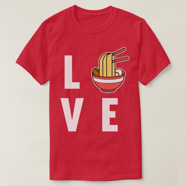 Love Ramen Anime Kawaii Ramen Noodles Lover Graphi T-Shirt (Design Front)