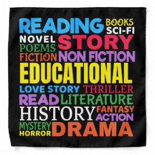 Love Reading Books - Genre Word Art Bandana