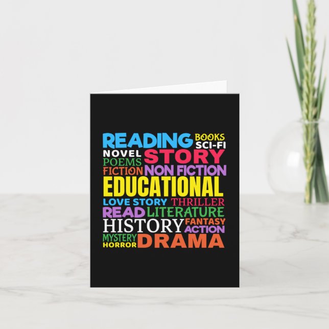 Love Reading Books - Genre Word Art Card (Front)