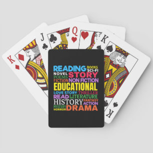 Love Reading Books - Genre Word Art Poker Cards