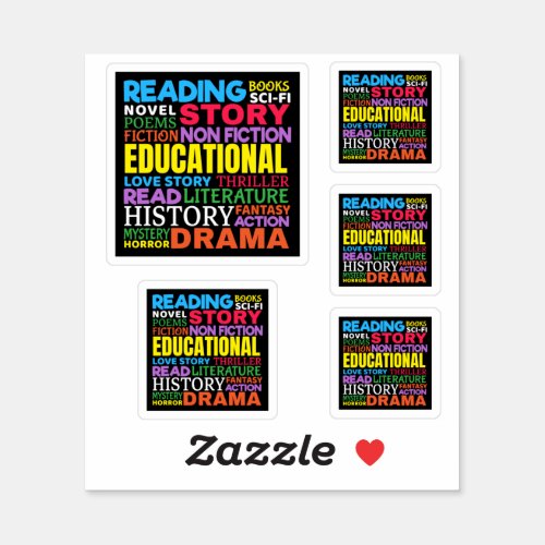Love Reading Books _ Genre Word Art Sticker