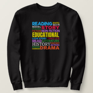 Love Reading Books - Genre Word Art Sweatshirt