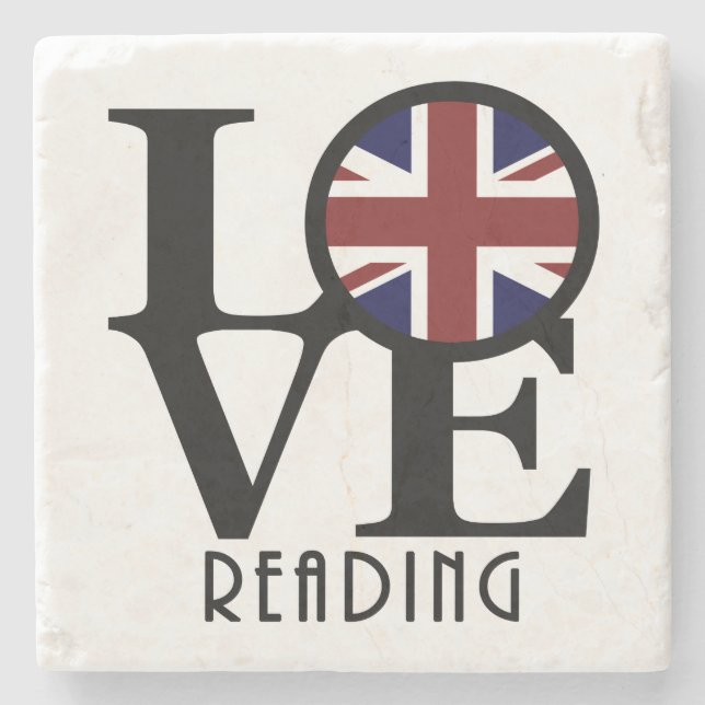 LOVE Reading England Stone Coaster (Front)