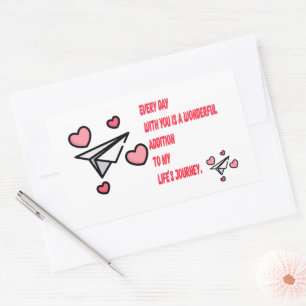 love rectangular sticker