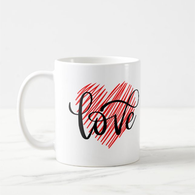Love Red And Black color Coffee Mug (Left)