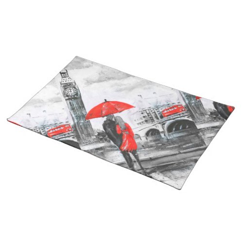 Love red and gray _ umbrella cloth placemat