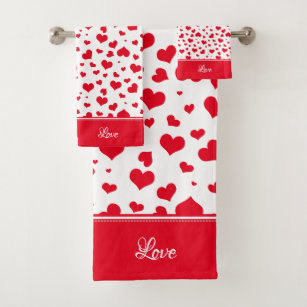 heart towels bath