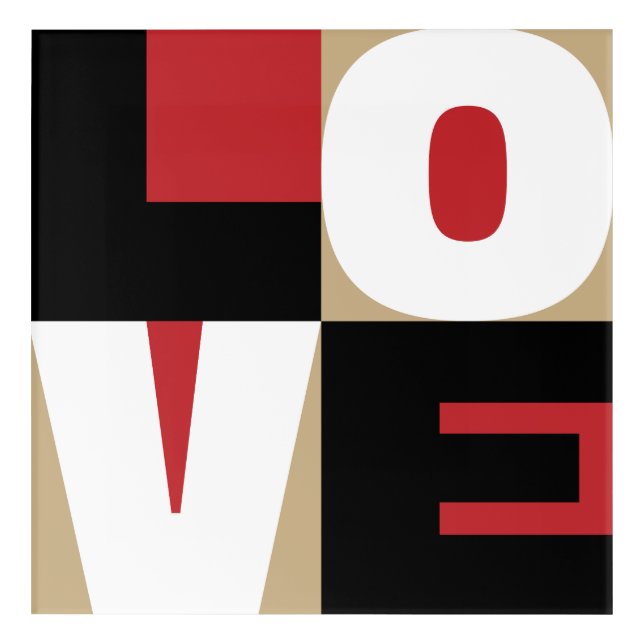 Love Red Black Gold Refined Letter Art Design (Front)