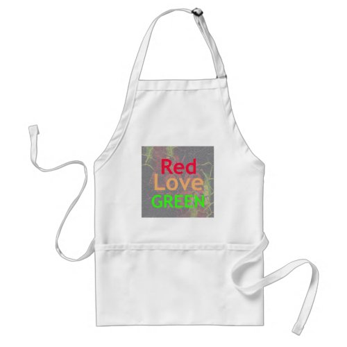 LOVE RED GOLDEN GREEN ADULT APRON