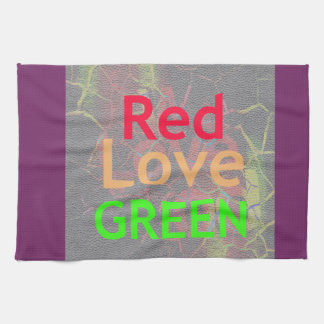 LOVE RED GOLDEN GREEN: Bold Abstract Color Stateme Kitchen Towel