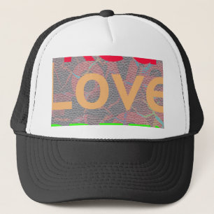 LOVE RED GOLDEN GREEN: Bold Abstract Color Stateme Trucker Hat