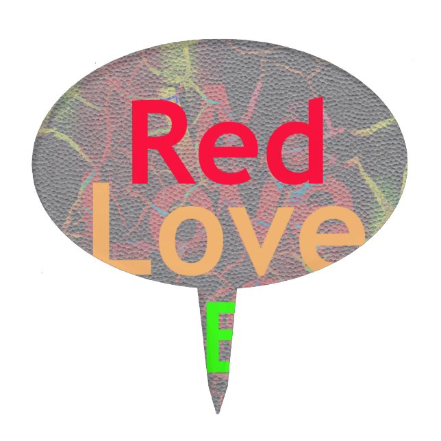 LOVE RED GOLDEN GREEN CAKE TOPPER (Front)