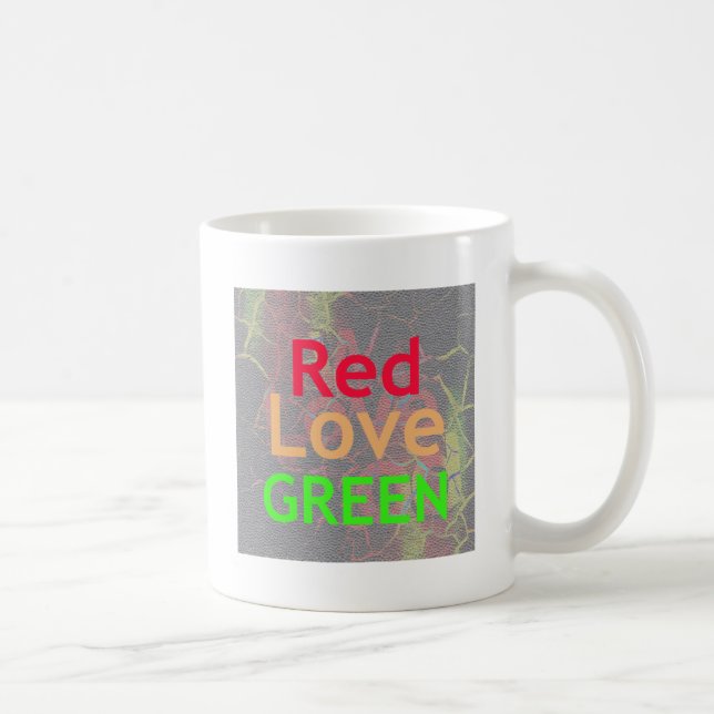 LOVE RED GOLDEN GREEN COFFEE MUG (Right)