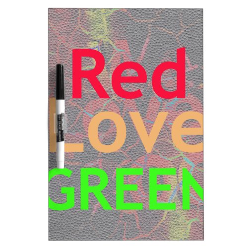 LOVE RED GOLDEN GREEN DRY ERASE BOARD