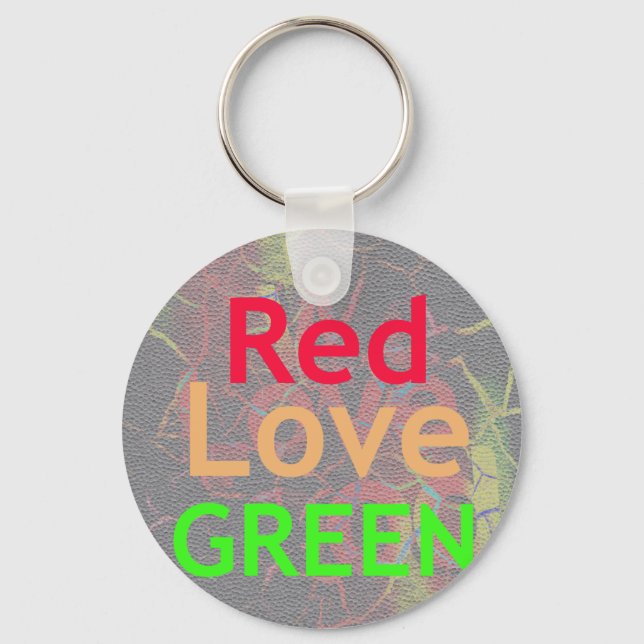 LOVE RED GOLDEN GREEN KEYCHAIN (Front)