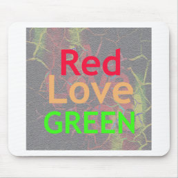 LOVE RED GOLDEN GREEN MOUSE PAD
