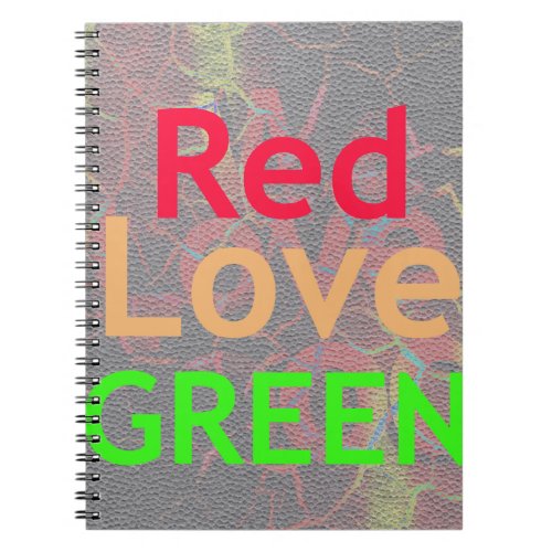 LOVE RED GOLDEN GREEN NOTEBOOK