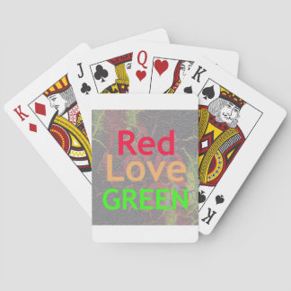 LOVE RED GOLDEN GREEN POKER CARDS