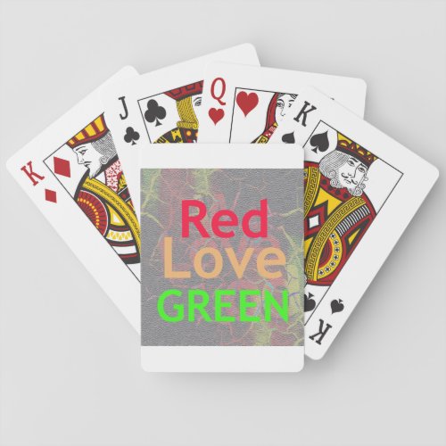 LOVE RED GOLDEN GREEN POKER CARDS