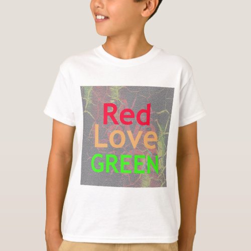 LOVE RED GOLDEN GREEN T_Shirt