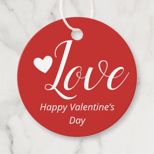 Love Red Happy Valentines Day Favor Tags