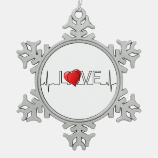 Love, red heart beat, EKG wave vector decoration