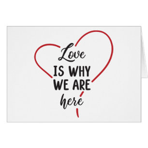 Love Red Heart Black White Wedding Bridal Shower Cards