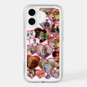 Love Red Heart Custom 19 Photos Collage & Text iPhone 16 Case
