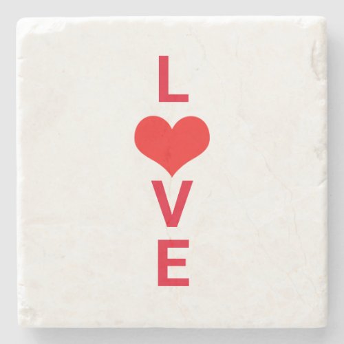 Love Red Heart Cute Valentines Day Birthdays Gift Stone Coaster
