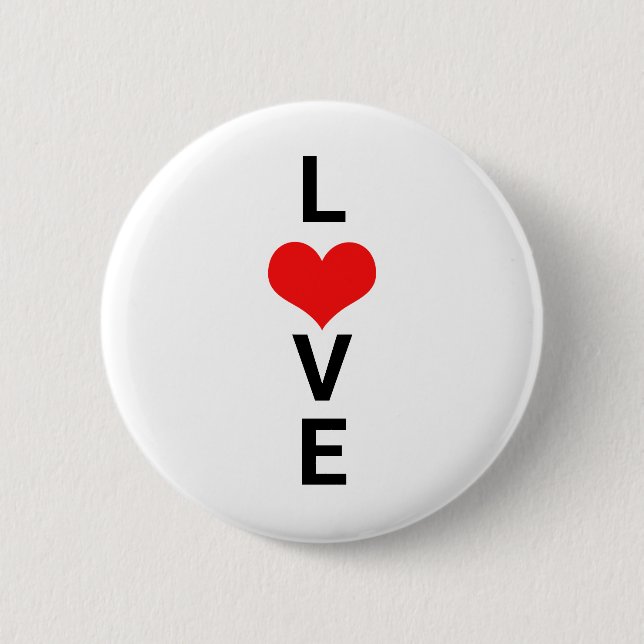 Love Red Heart Cute Valentine's Day Weddings Button (Front)