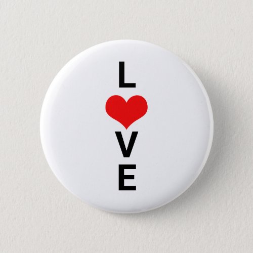 Love Red Heart Cute Valentines Day Weddings Button