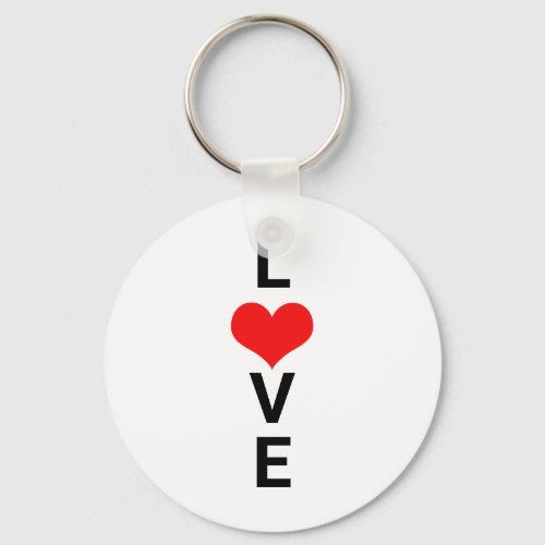 Love Red Heart Cute Valentines Day Weddings Keychain