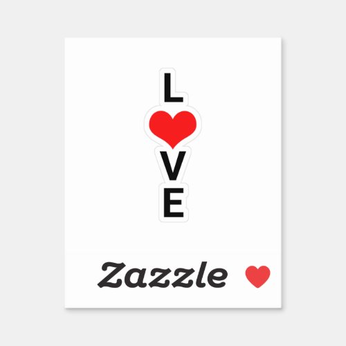 Love Red Heart Cute Valentines Day White Cool Sticker