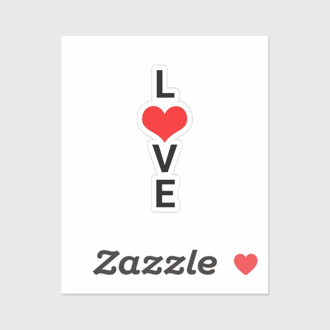 Love Red Heart Cute Valentine's Day White Cool Sticker (Sheet)