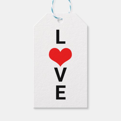 Love Red Heart Cute Valentines Day White Custom Gift Tags