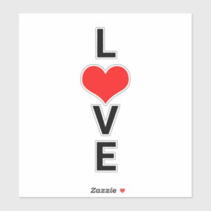 Love Red Heart Cute Valentine's Day White Cute Sticker