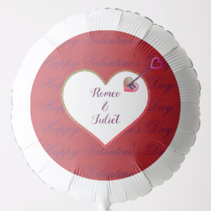 Love Red Heart Elegant Modern Valentines Day Balloon