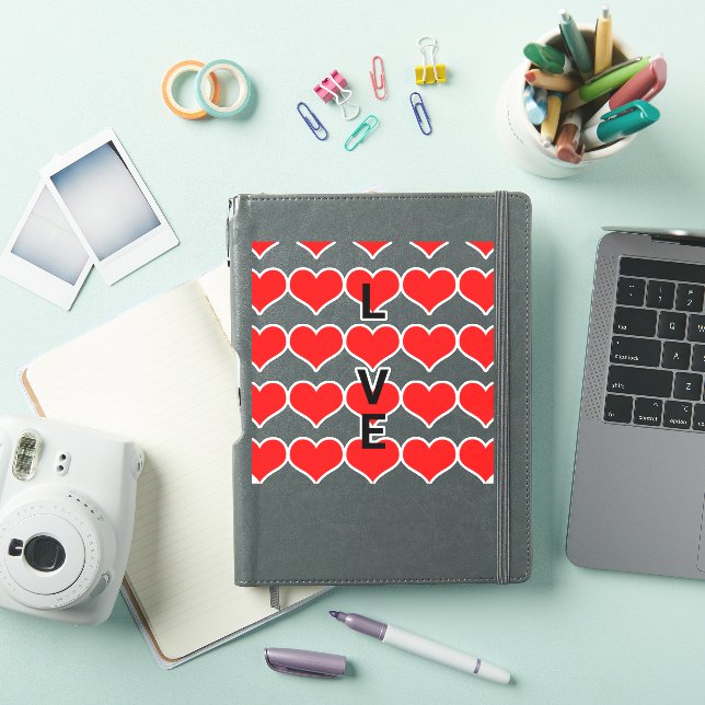 Love Red Heart Patterns Cute Valentine's Day 2022 Sticker (iPad Cover)