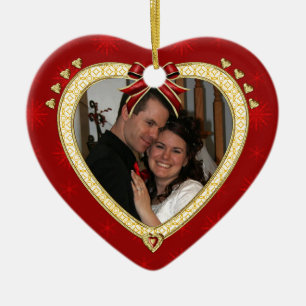 Love Red Heart Personalized Photo Ornament
