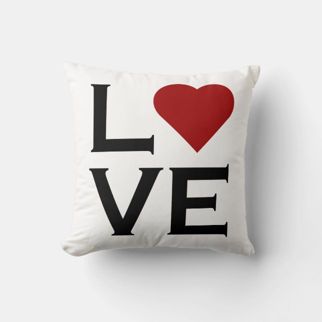 Love Red Heart Pillow (Front)