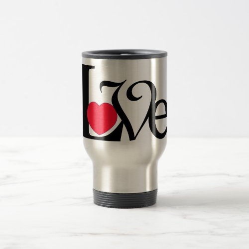 Love Red Heart Travel Mug