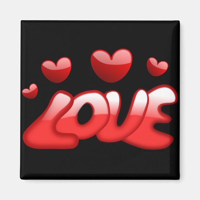Love red hearts magnet (Front)