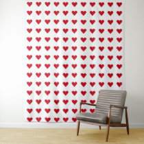 Love Red Hearts Pattern Valentine Tapestry
