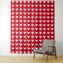 Love Red Hearts Pattern Valentine Tapestry
