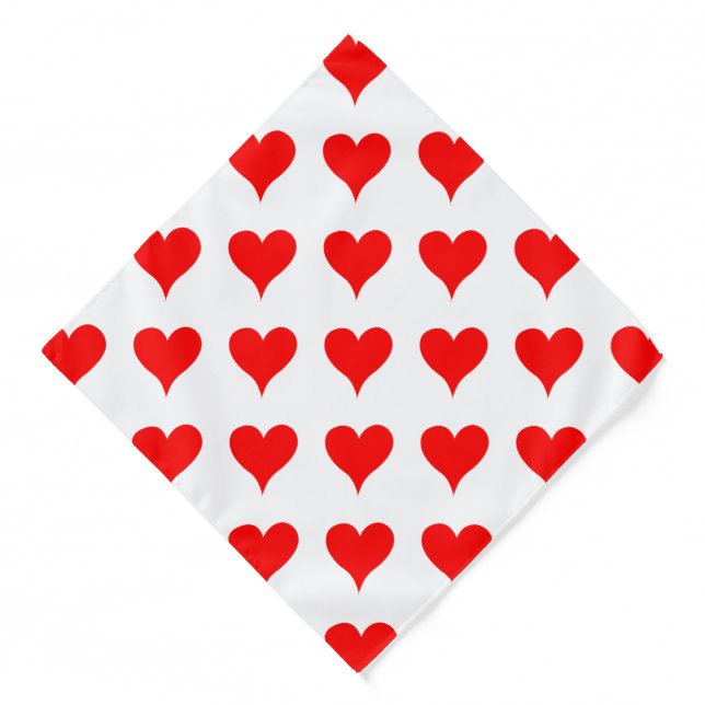 Love Red Hearts Pet Name Bandana (Front)
