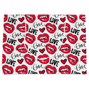 Love Red Lips Large Gift Bag