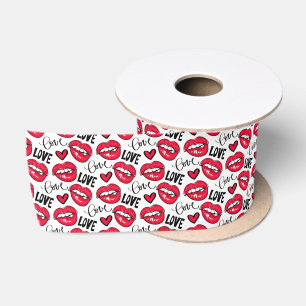 Love Red Lips  Satin Ribbon